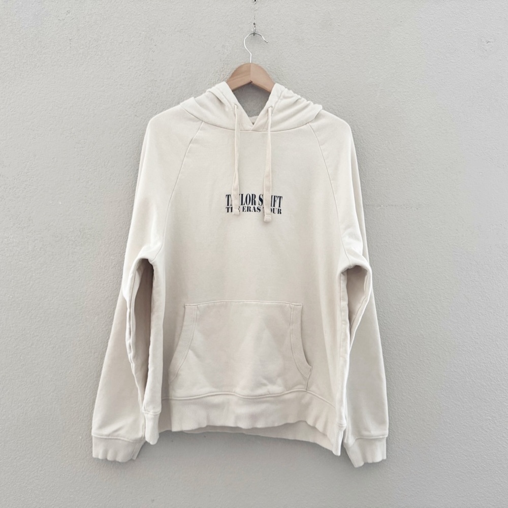 Taylor Swift Eras Tour Hoodie Sweatshirt Graphic Fleece Large Cream Concert - Picture 3 of 10